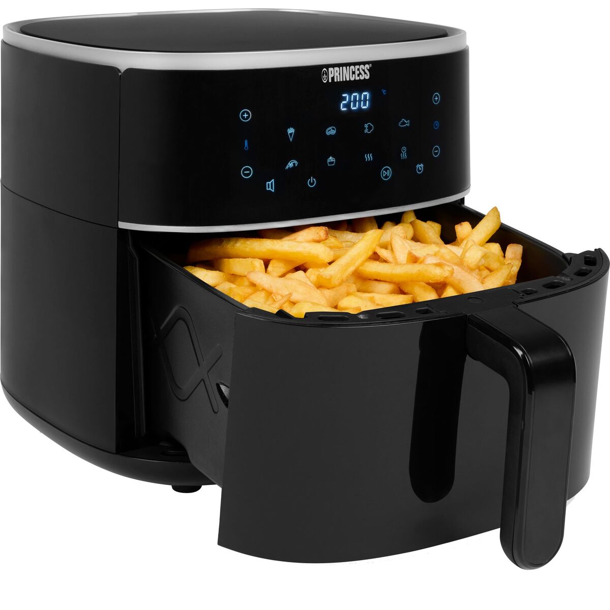Airfryer 6 liter, svart/sølv