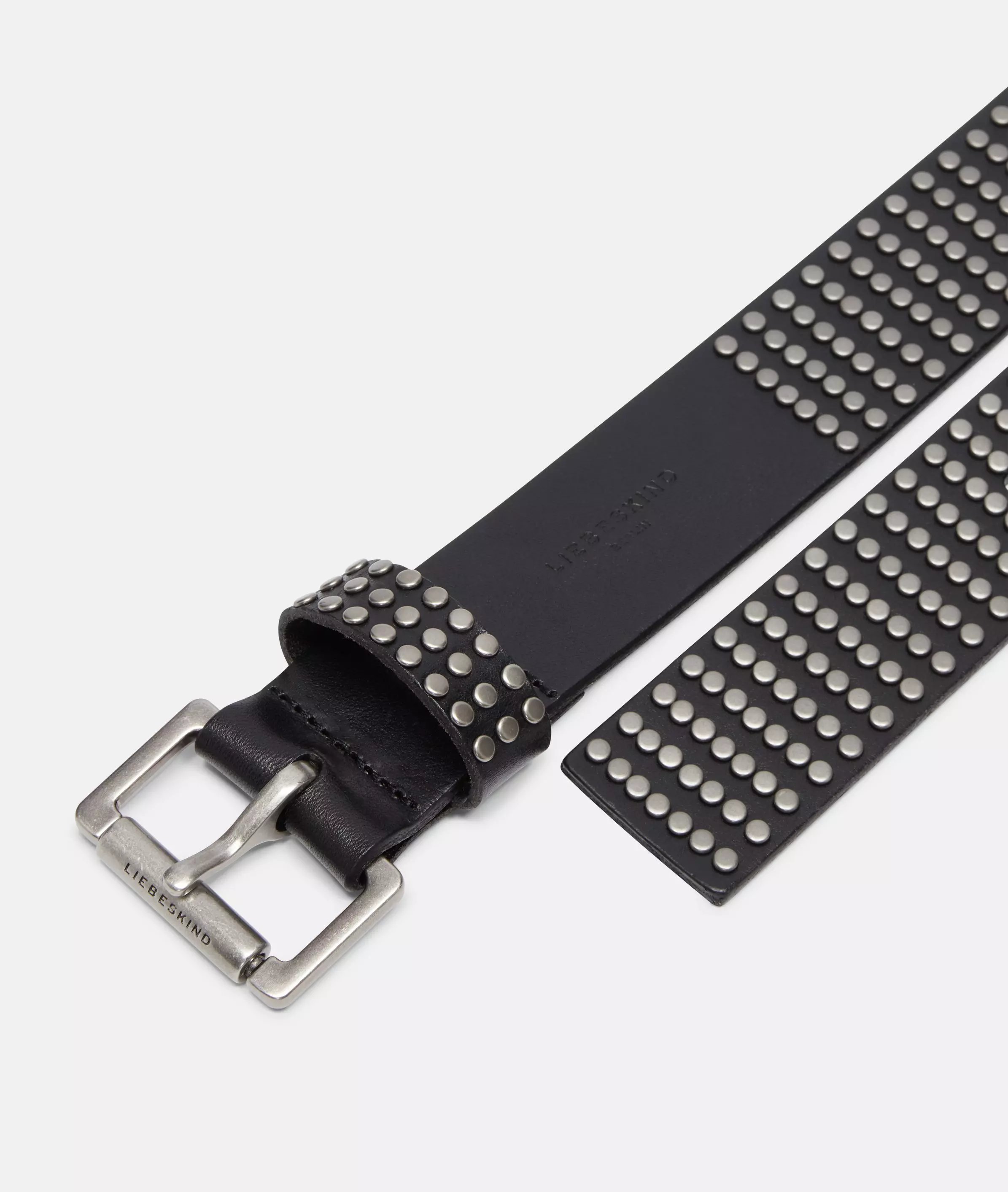 Belt Wide studded belt made from cowhide leather