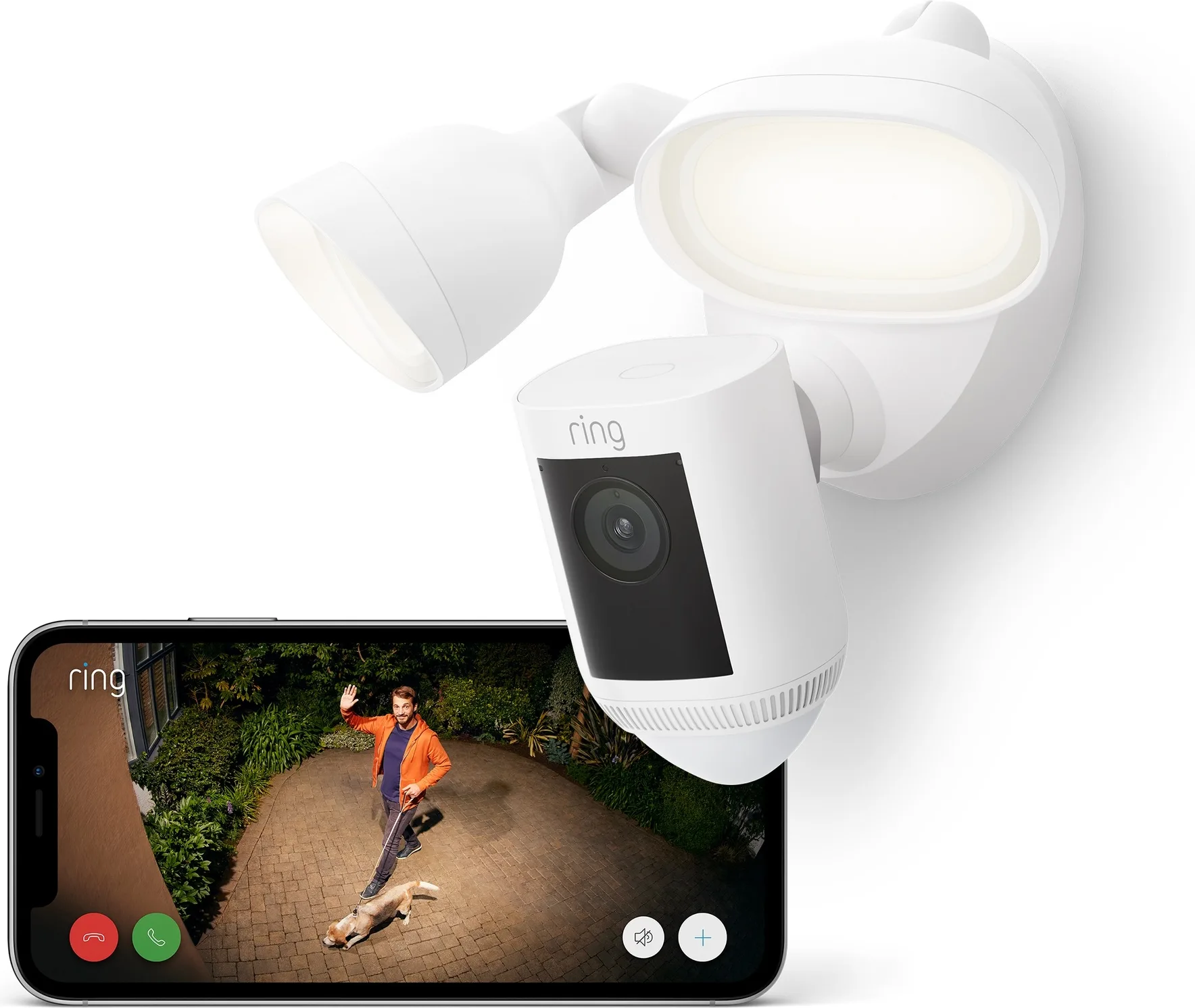 Ring Floodlight Cam Wired Pro Blanc Caméra de surveillance