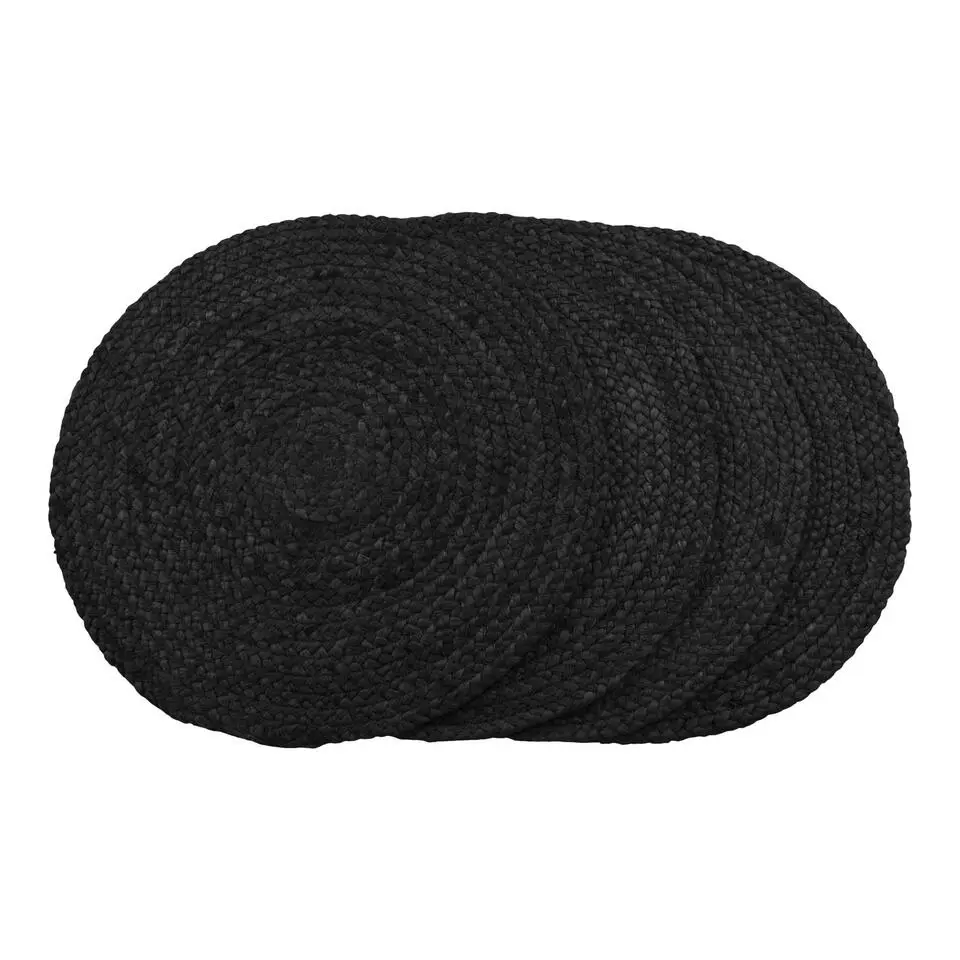 Hioshop Bombay Placemat Ø38cm- set van 4 donkergrijs
