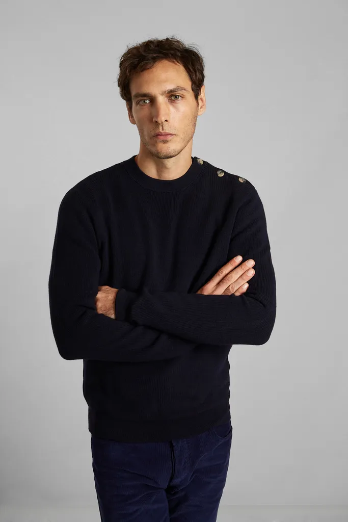 Pull marin en laine mérinos extrafine L'Exception Paris