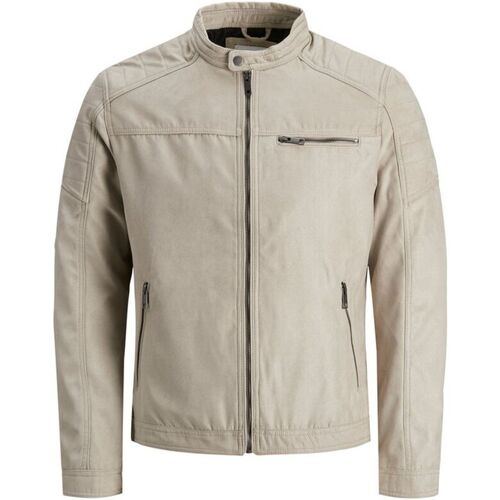 Jack & Jones - 12147218 JJEROCKY JACKET NOOS STRING FAKE SUEDE Beige