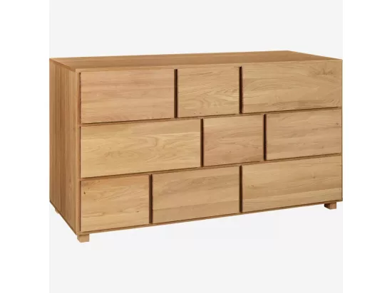 HABITAT - Commode 9 tiroirs en chêne - Naturel - Hanita