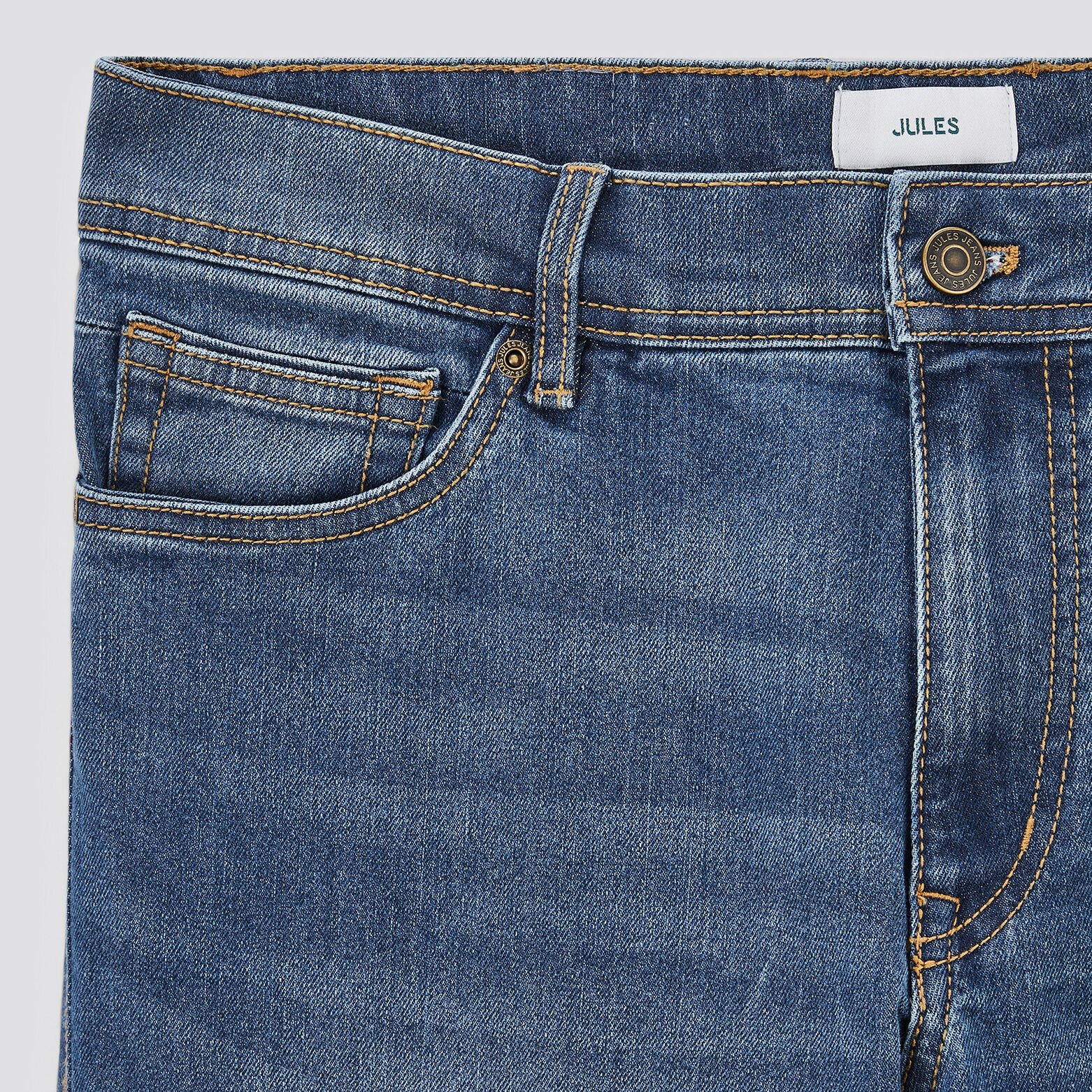 Jean slim en coton et polyester recyclés Bleu