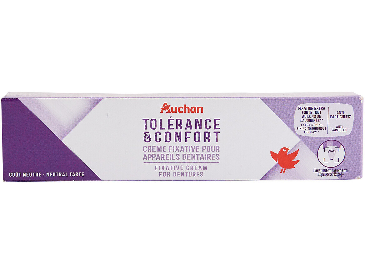 CREME AUCHAN FIXADOR PRÓTESE DENTÁRIA TOLERÂNCIA E CONFORTO 40G