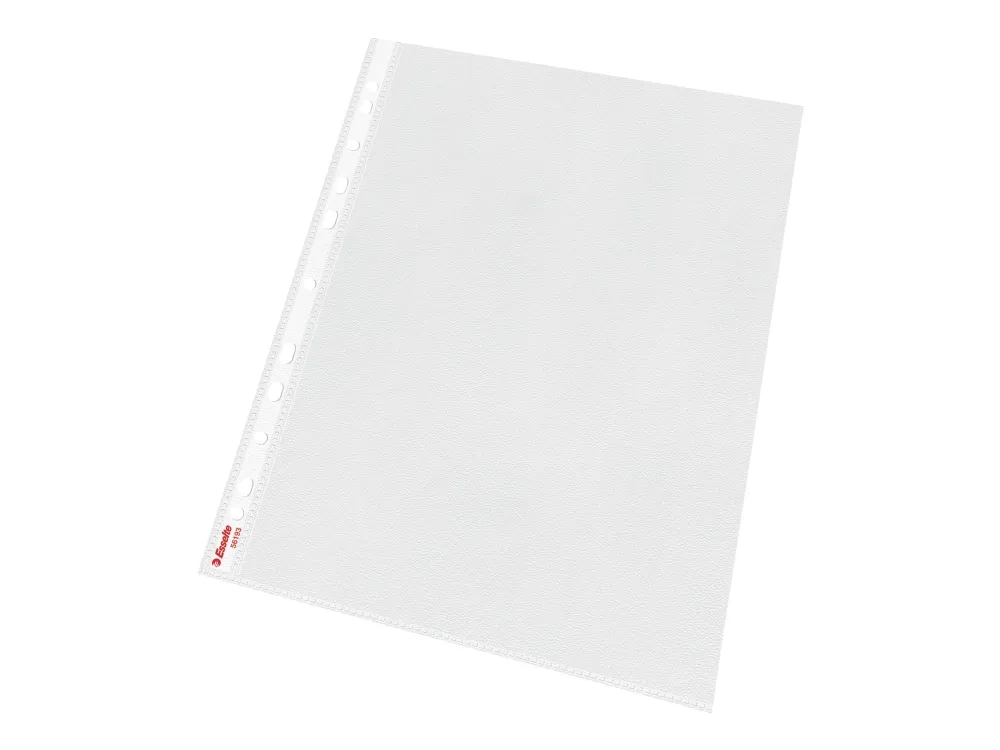 Plastlommer A4 Esselte 0,115 mm åben top/venstre præget - (100 stk.)
