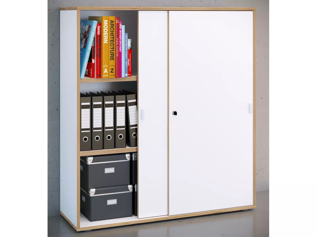 Armoire de bureau Salia portes coulissantes 3x 100