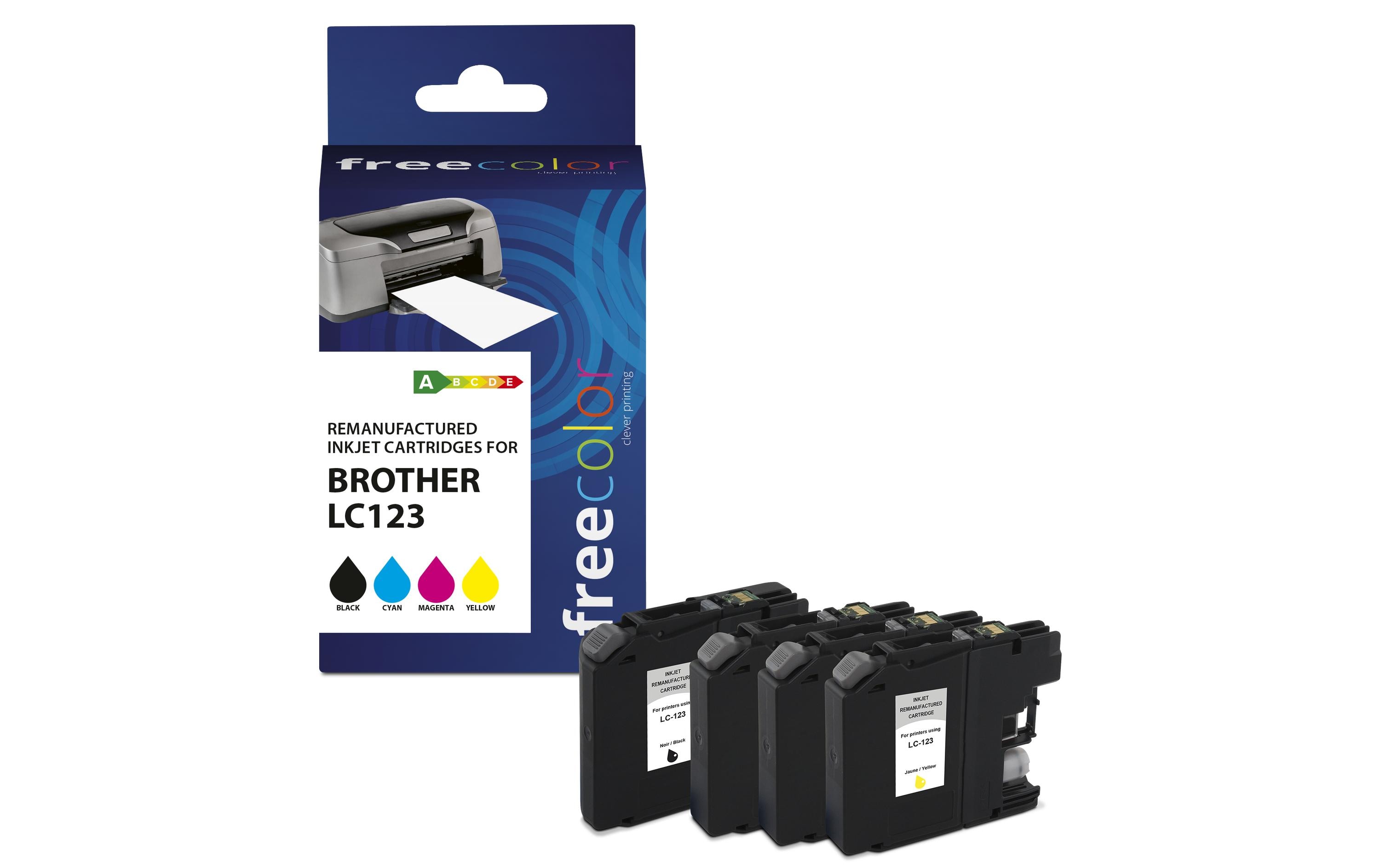 Tinte Brother LC-123 Multipack ColorTintenset: Schwarz, Cyan, Magenta und Gelb