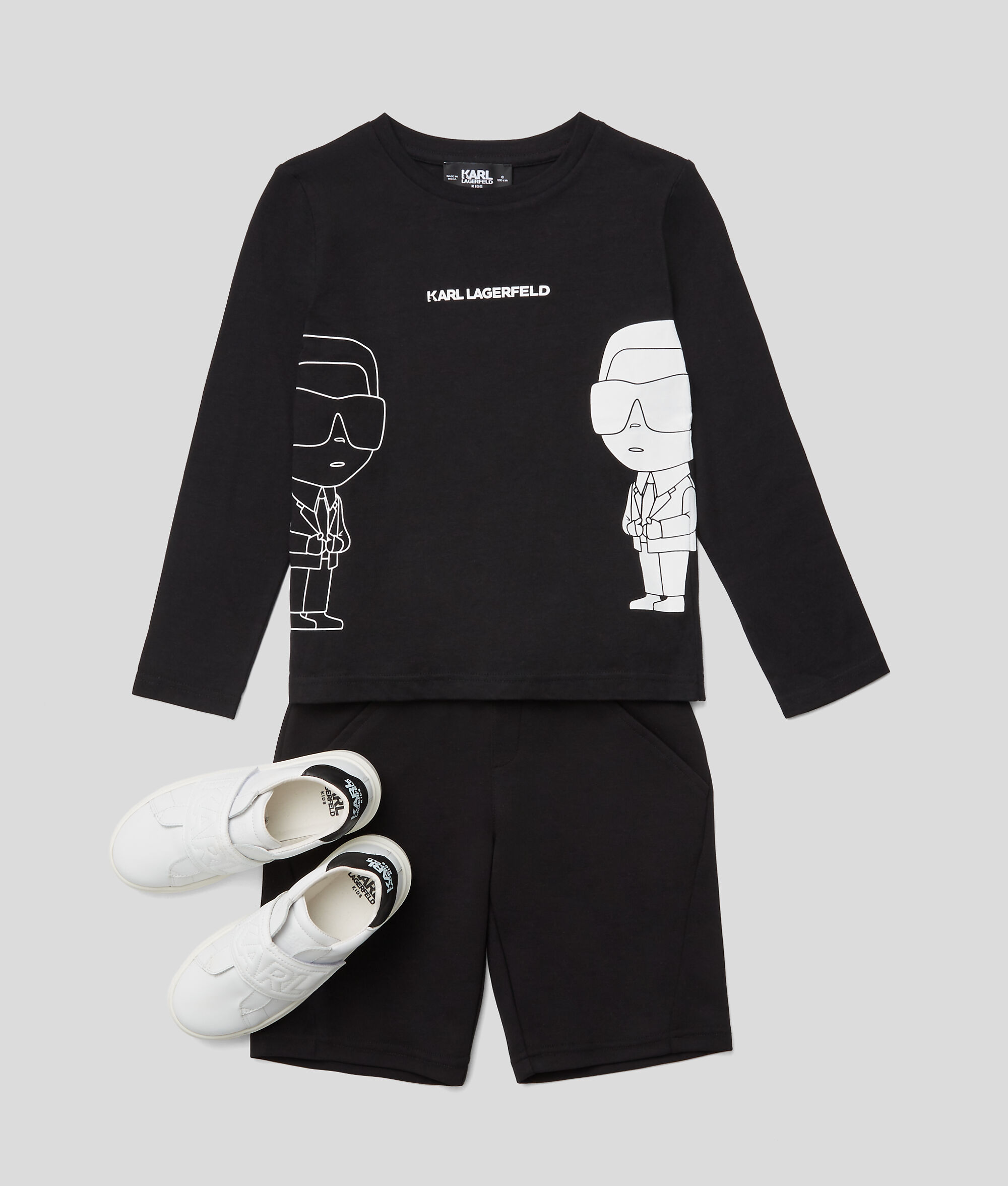T-SHIRT À MANCHES LONGUES POUR ENFANT À DOUBLE MOTIF KARL K/IKONIK