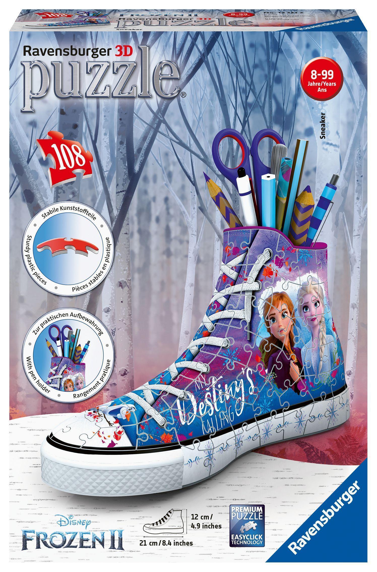 Ravensburger 3D Puzzle 12121 Sneaker  Frozen 2 - Praktischer Stiftehalter