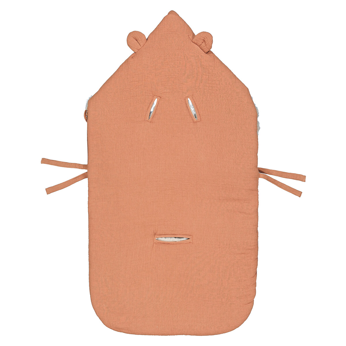 COLEÇÕES LA REDOUTE<br>Ninho de anjo com capuz em tecido tetra e felpudo