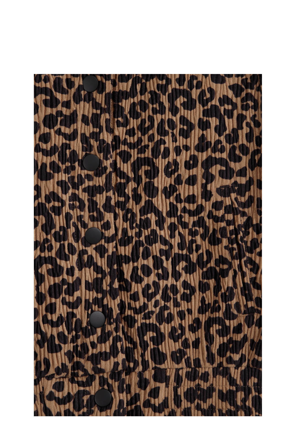 WE Fashion jasje met panterprint bruin/zwart