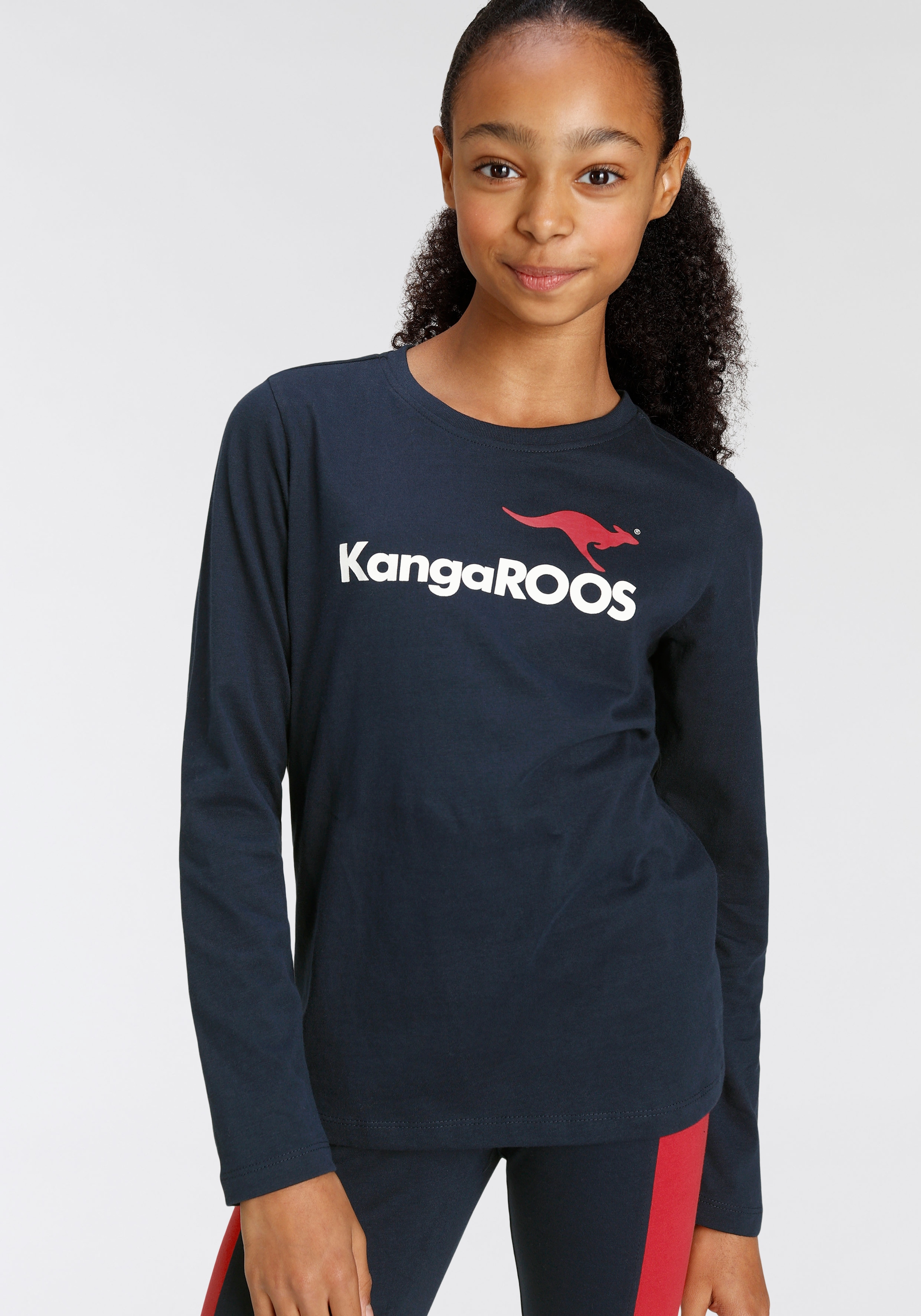 KangaROOS Langarmshirt »Basic Logo«, Langarm,  mit peppigem Druck,  Rundhalsausschnitt,  aus Baumwolle