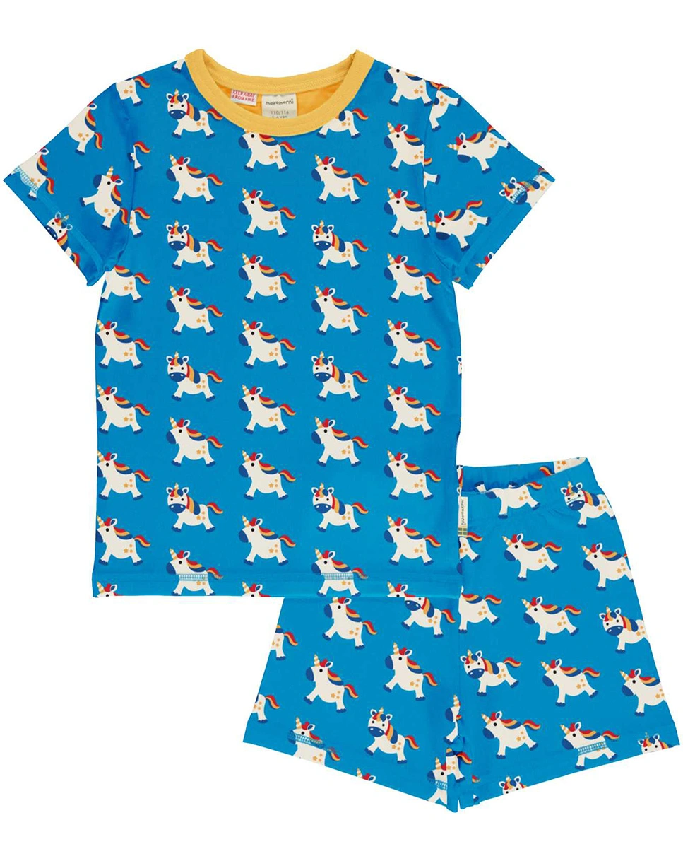 Schlafanzug kurz TALES UNICORN in blau
