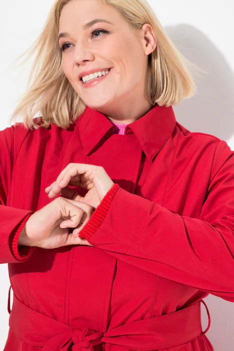 HYPRAR Softshell-Trenchcoat, wasserabweisend, Gürtel, salsa