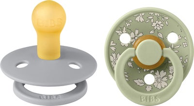 BIBS x Liberty Colour Smokk 2-Pack Lateks Str 1 Rund, Capel/Sage Mix