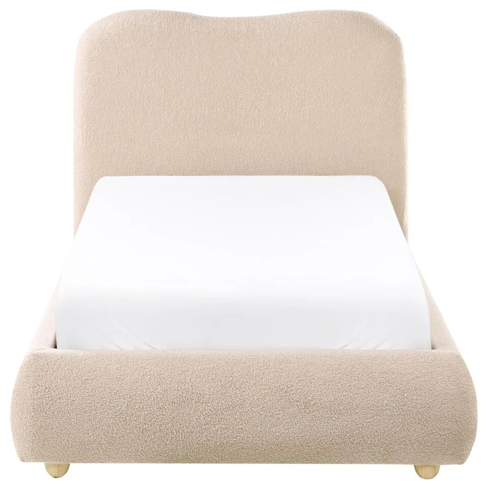 BLAGNAC - Bed met opbergruimte - Beige - 90 x 200 cm - Bouclé