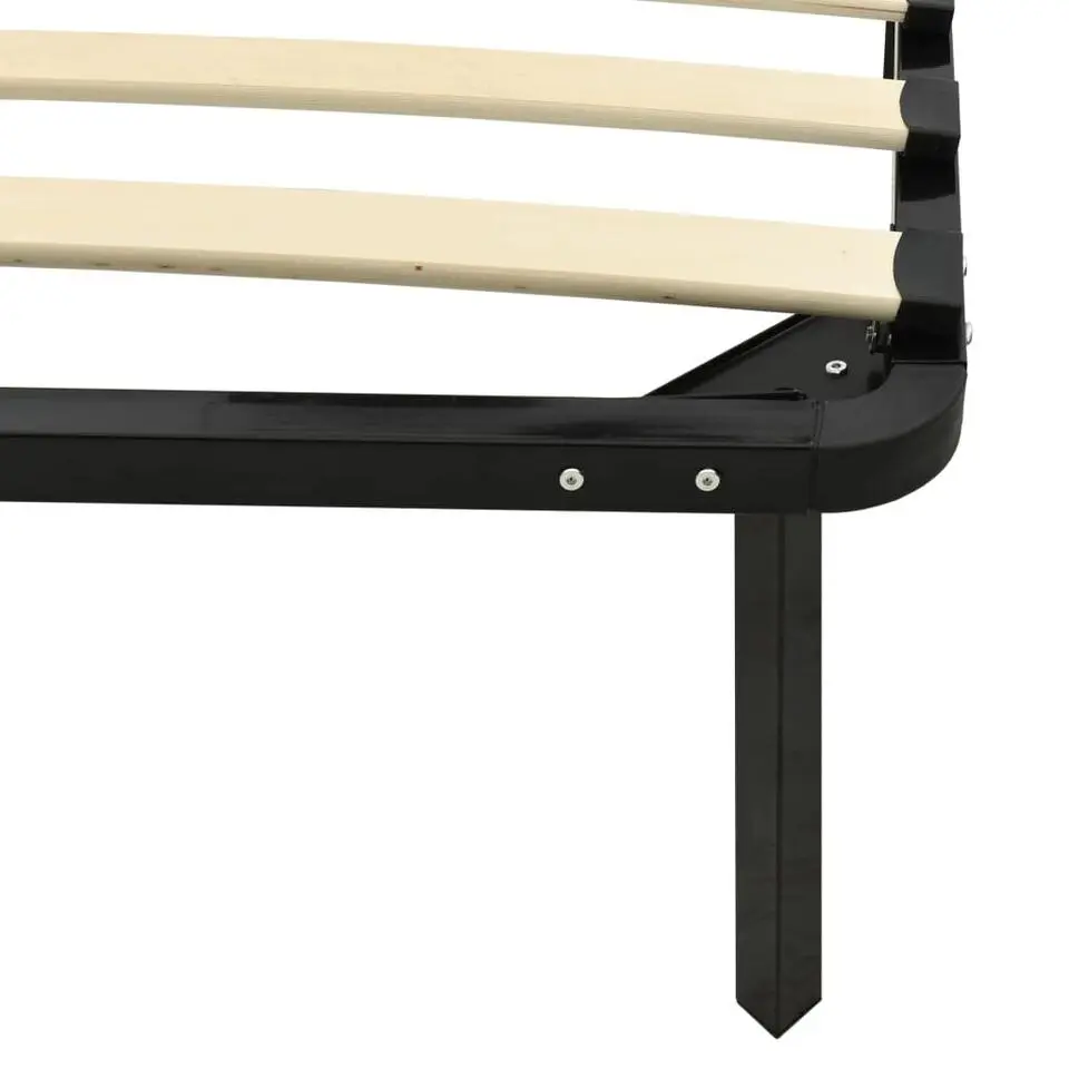 vidaXL - Bed frame met hout lattenbodem - Zwart - Metaal - 140x200 cm