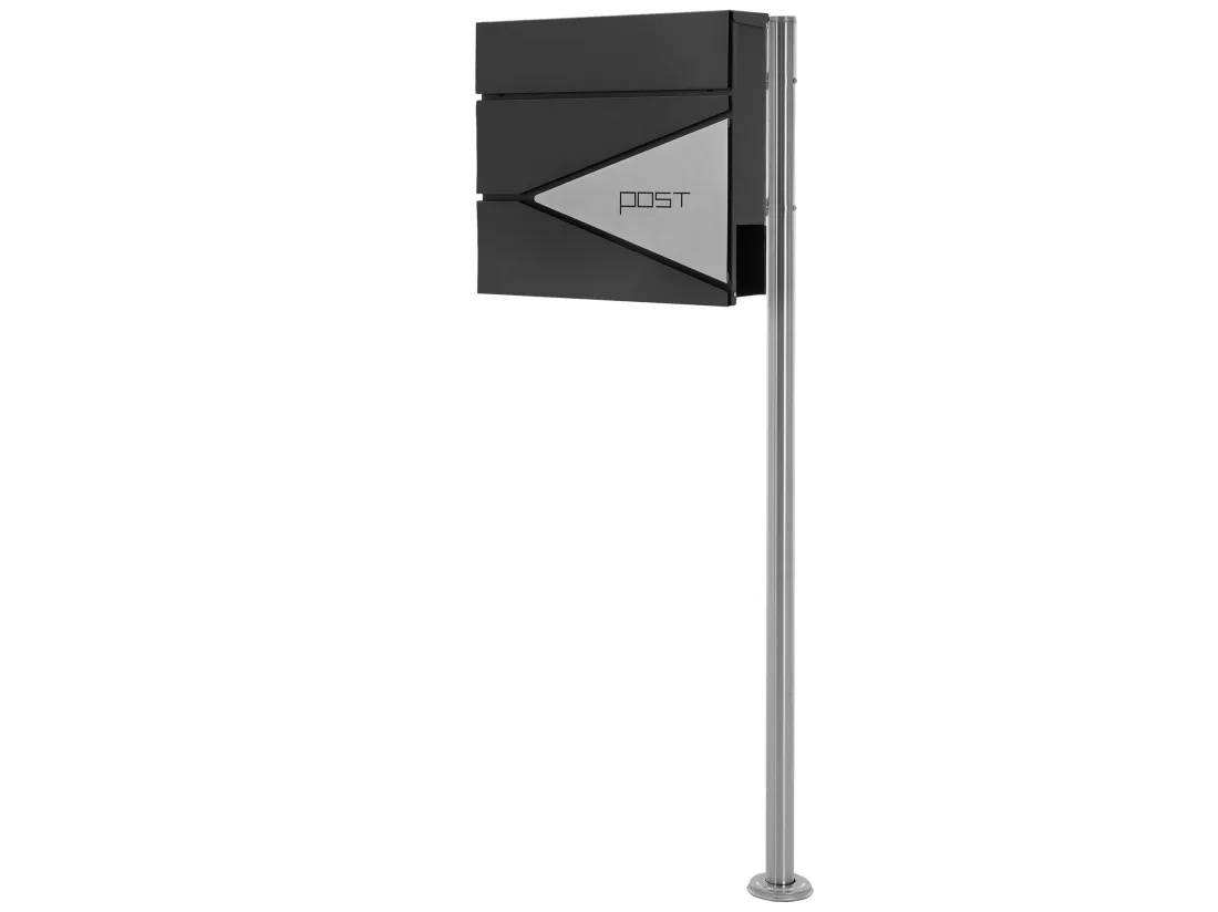 Boîte aux lettres sur une pied boîte postale anthracite/argent ML-Design