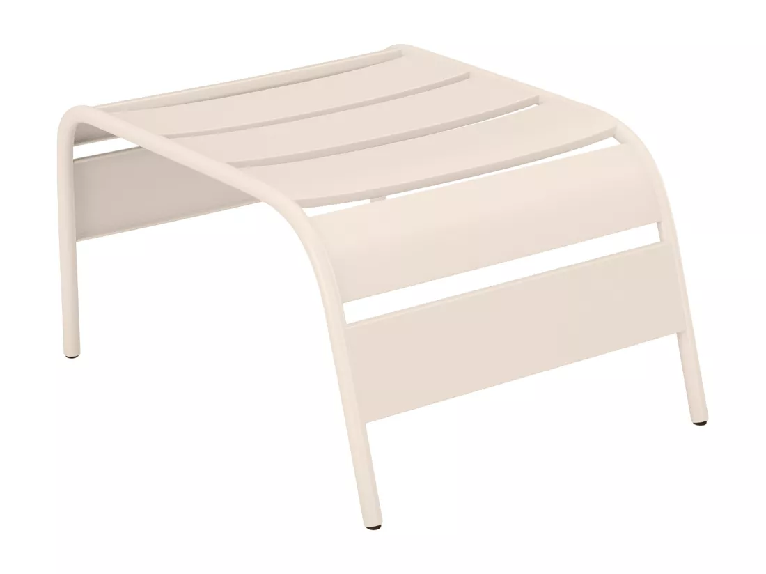 Fauteuil bas de jardin empilable + repose pied en métal - Beige - MIRMANDE de MYLIA