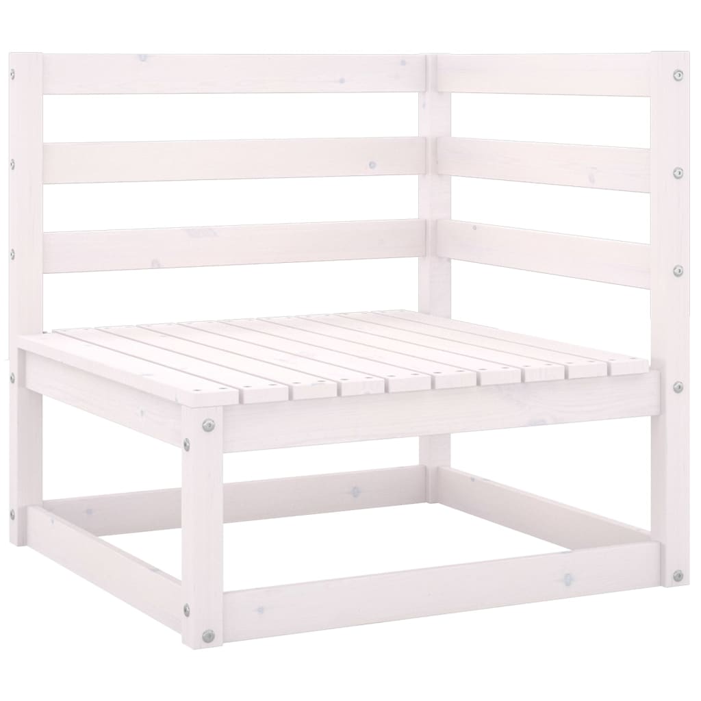Salon de jardin meuble d'extérieur ensemble de mobilier 5 pièces blanc bois de pin massif