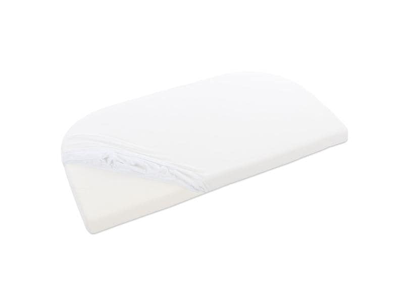babybay Fix-Leintuch Maxi/Boxspring 89 x 50 cm, Weiss Jersey Spannbetttuch Deluxe