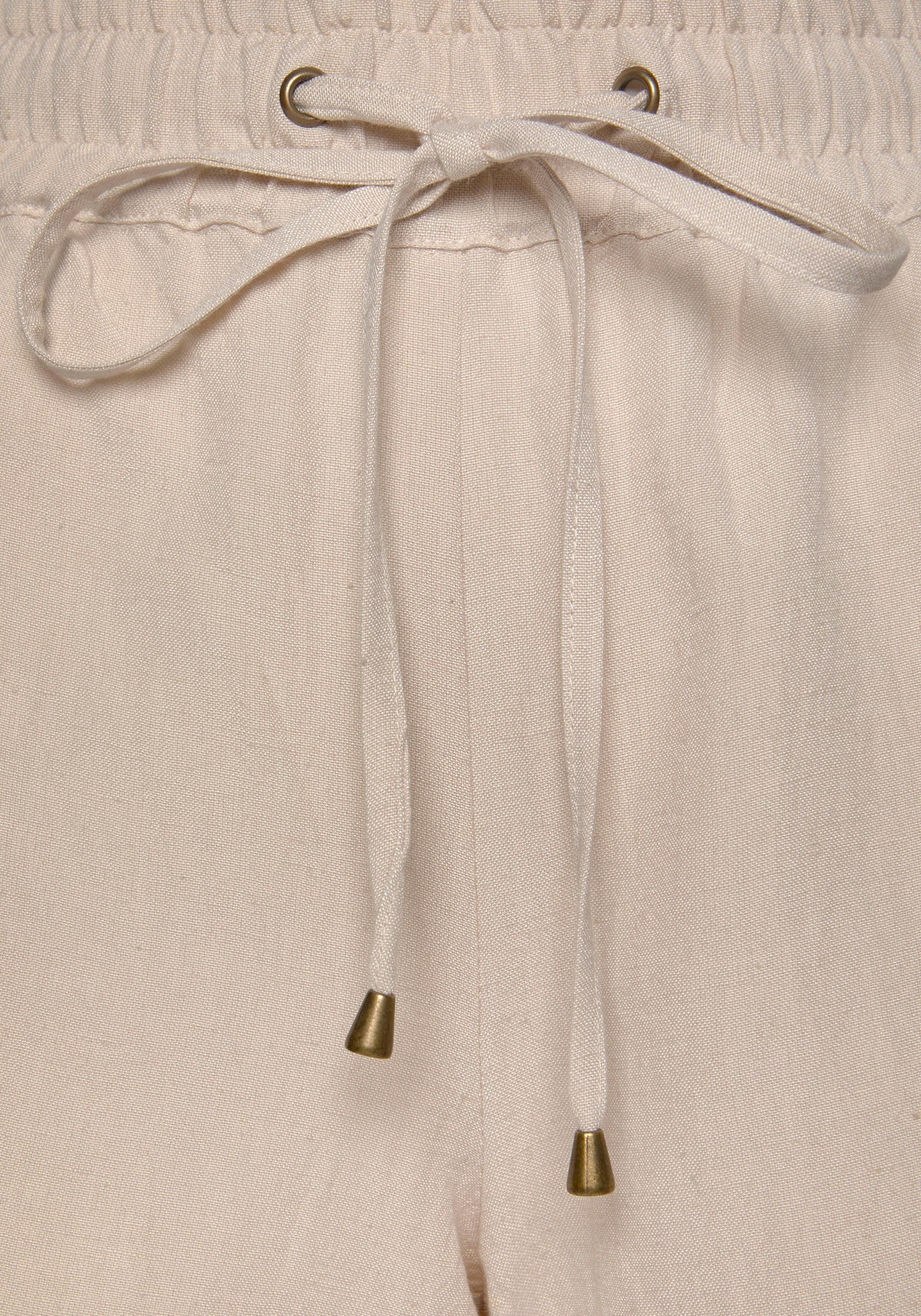 LASCANA Shorts  aus Leinenmix mit Taschen, Leinenhose, kurze Hose