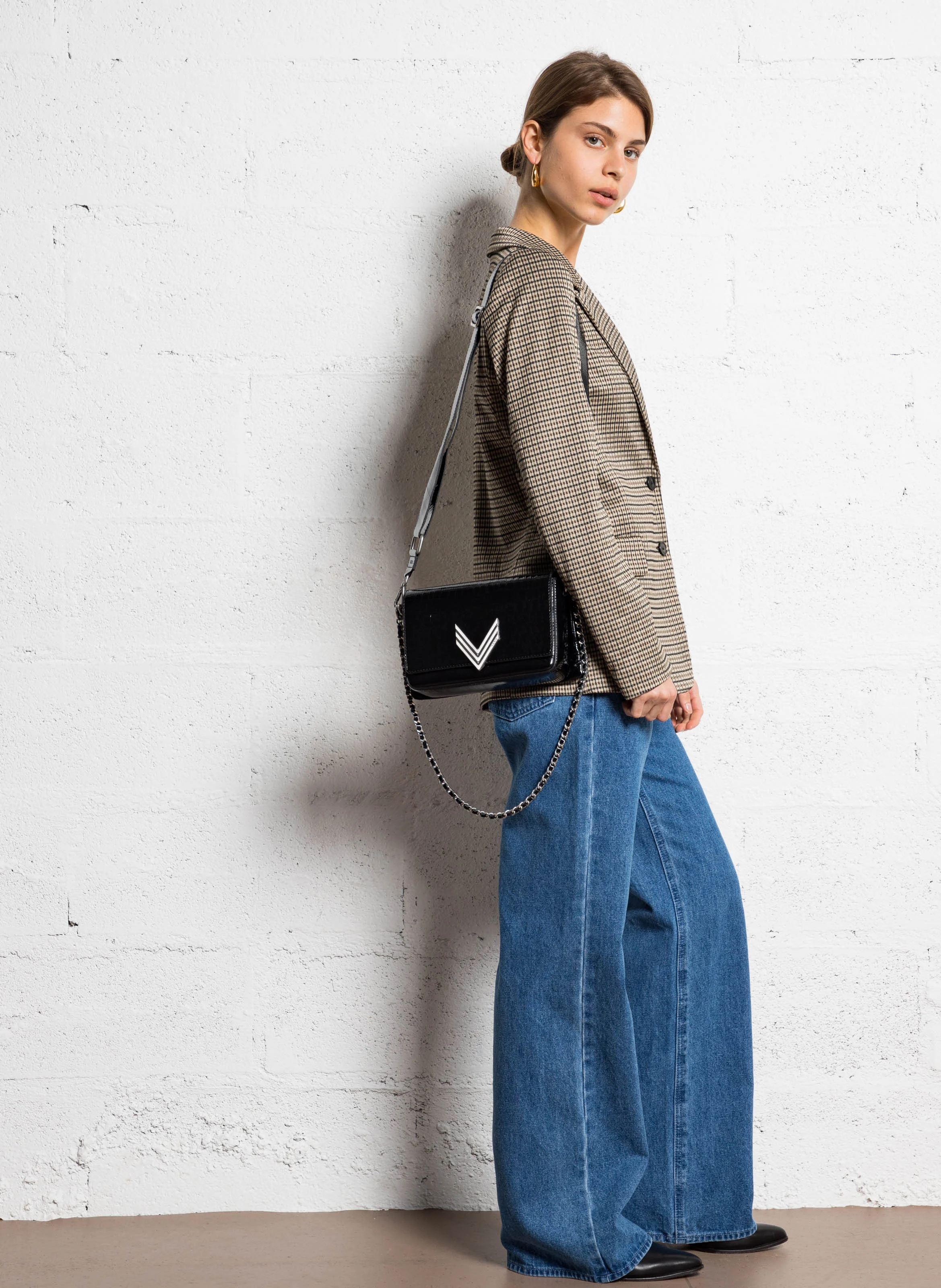 111 - Sac bandoulière en cuir | Noir