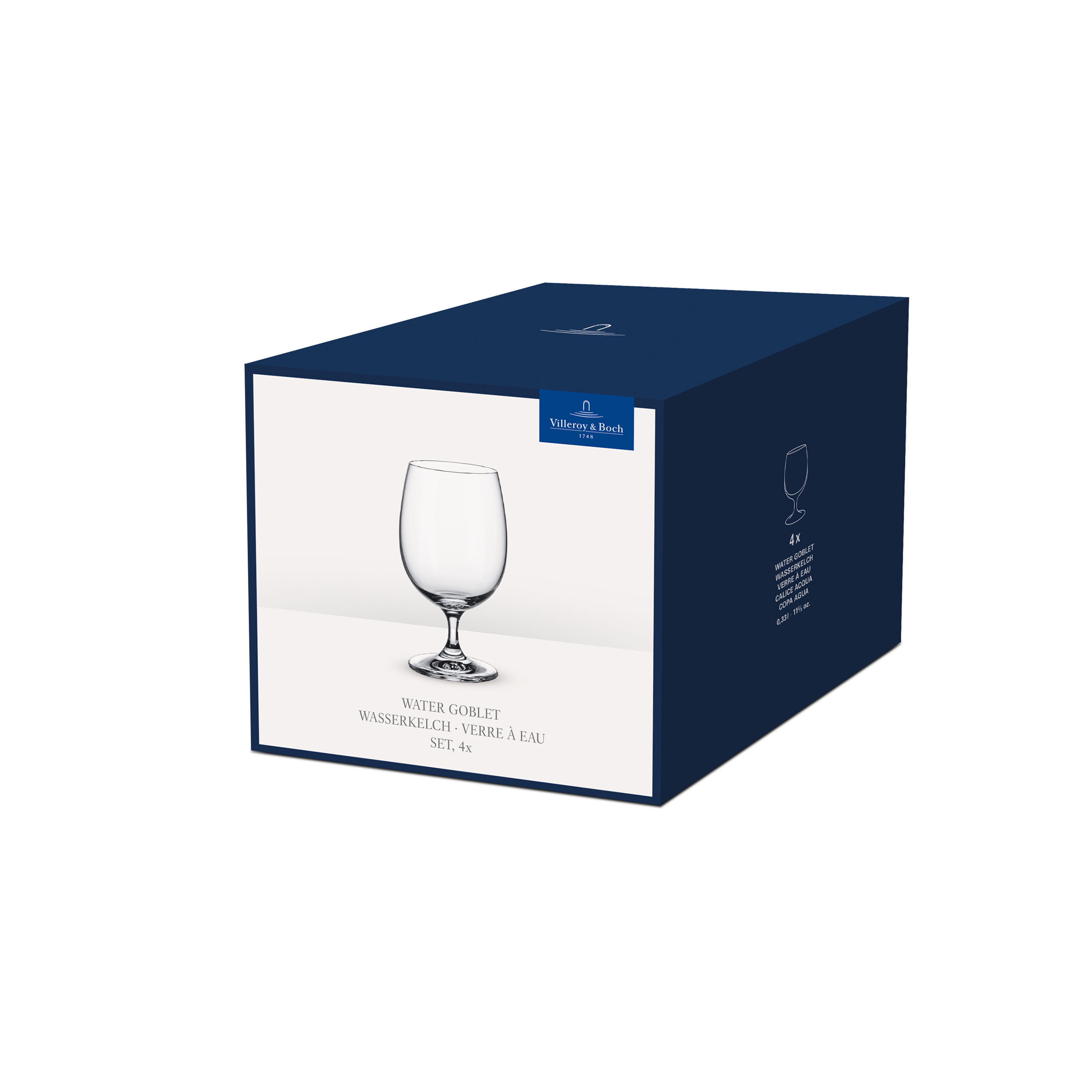 La Divina Water goblet Clear, 8.5 oz, crystal glass