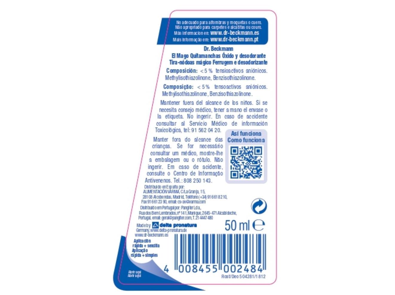 TIRA NÓDOAS DR.BECKMANN FERRUGEM DEO 50ML