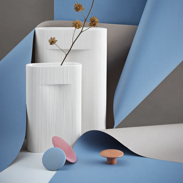 Muuto - Ridge Bodenvase, H 48,5 cm, beige