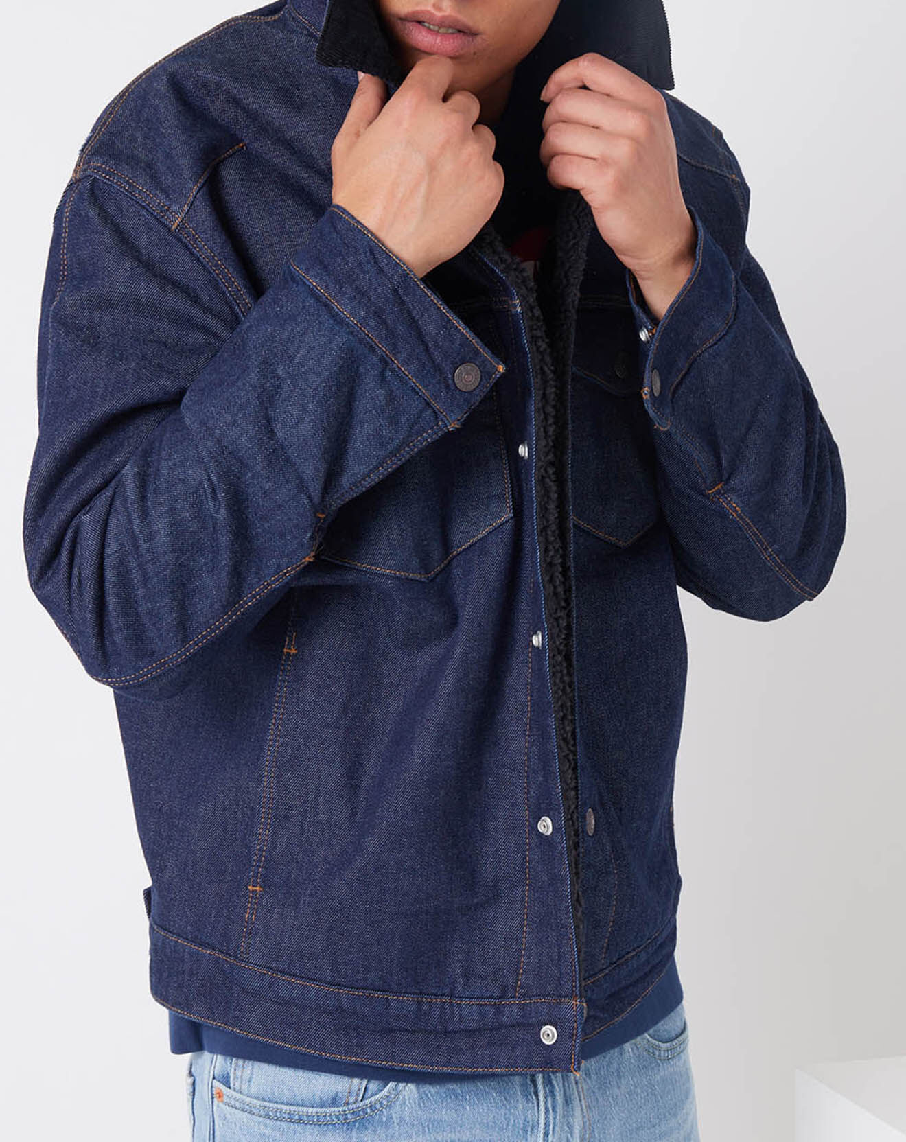 Levi's® Veste en Jean fourrée Sherpa Trucker bleu brut