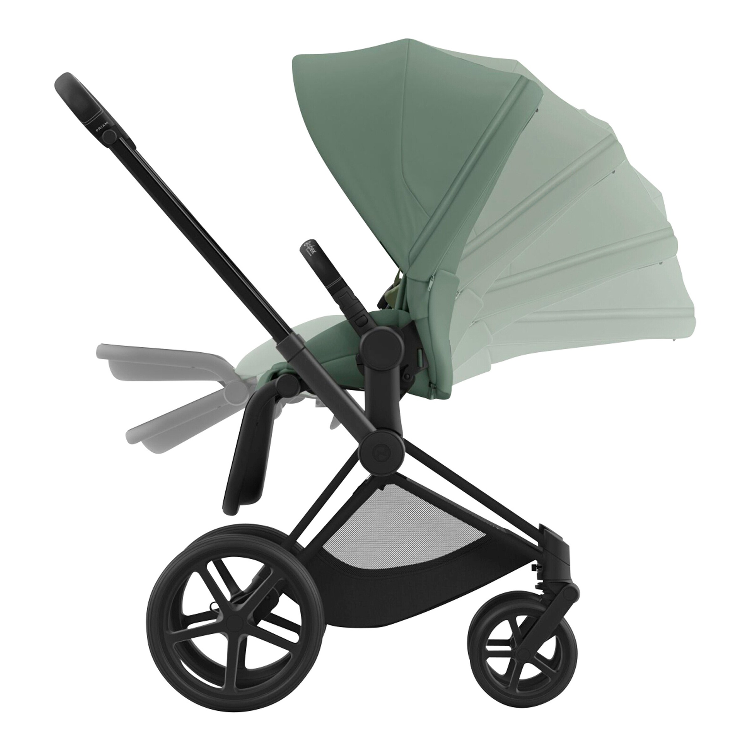 Cybex - PLATINUM Kombikinderwagen PRIAM Comfort Bundle matt black / leaf green