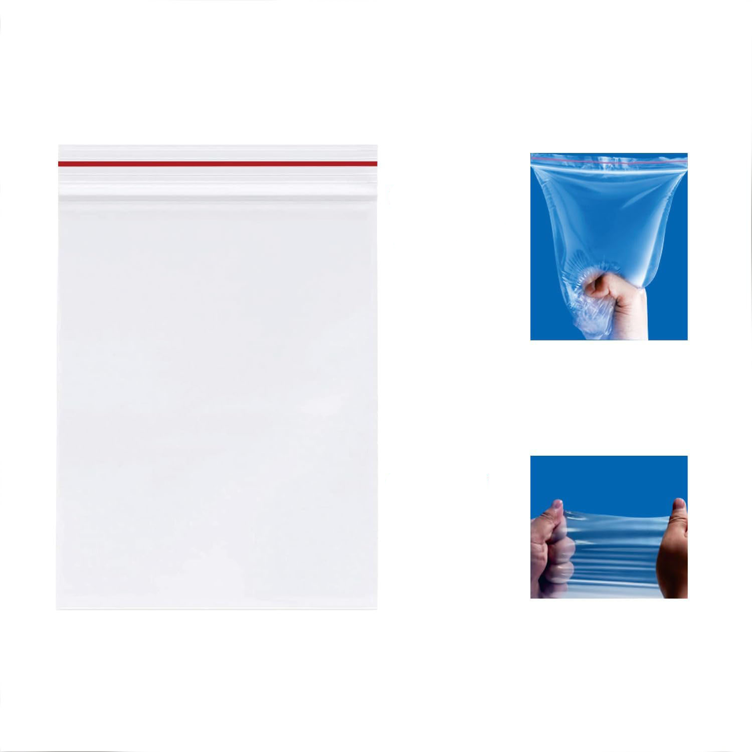 (100er Set) 24x36cm XXL Druckverschluss Beutel Zip Tasche Wiederverschliessbare Tüte - Transparent