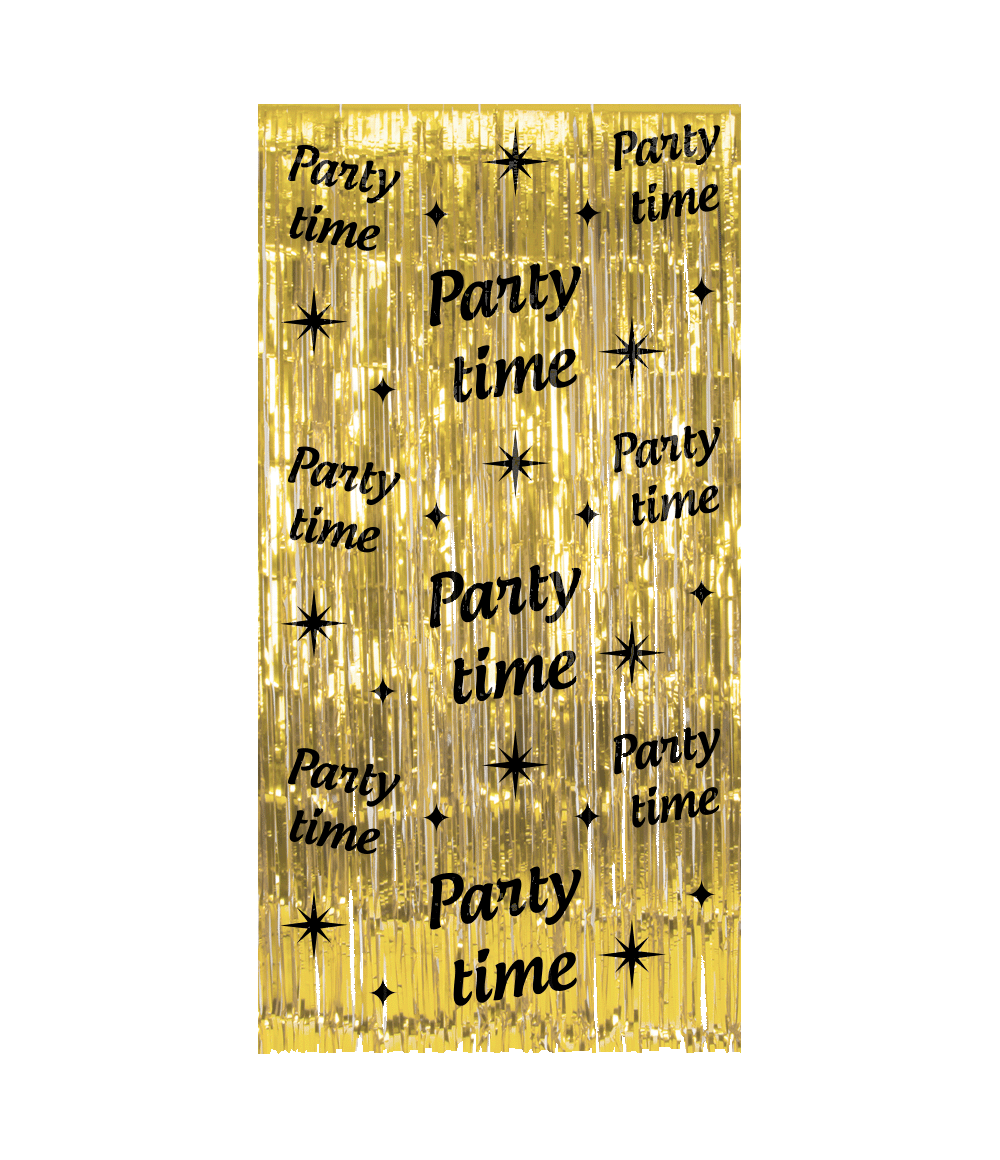 Party Deurgordijn Goud Zwart