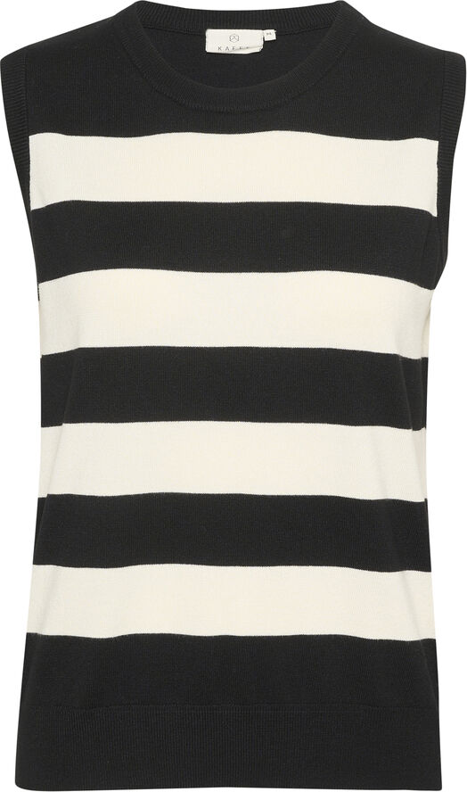 Kaffe KAlizzy Knit Slipover Black/turtledove bold stripe