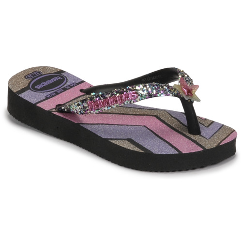 Havaianas - KIDS SLIM GLITTER TRENDY - Rose / Noir / Violet