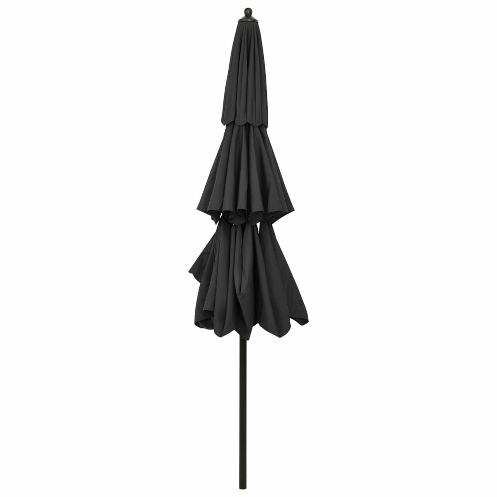 Parasol à 3 niveaux avec mât en aluminium 3 m anthracite