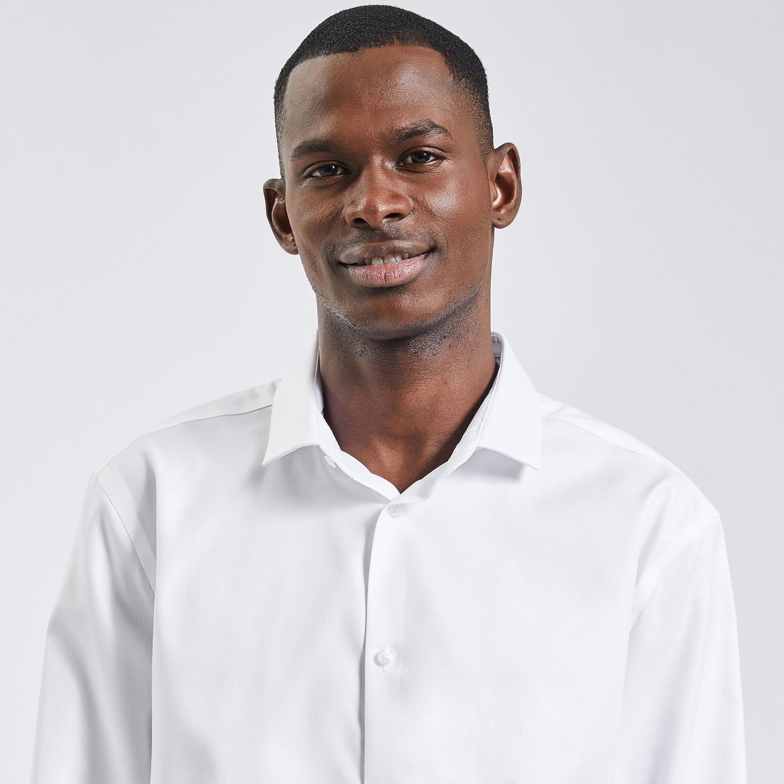 Chemise slim sans repassage unie coton Blanc