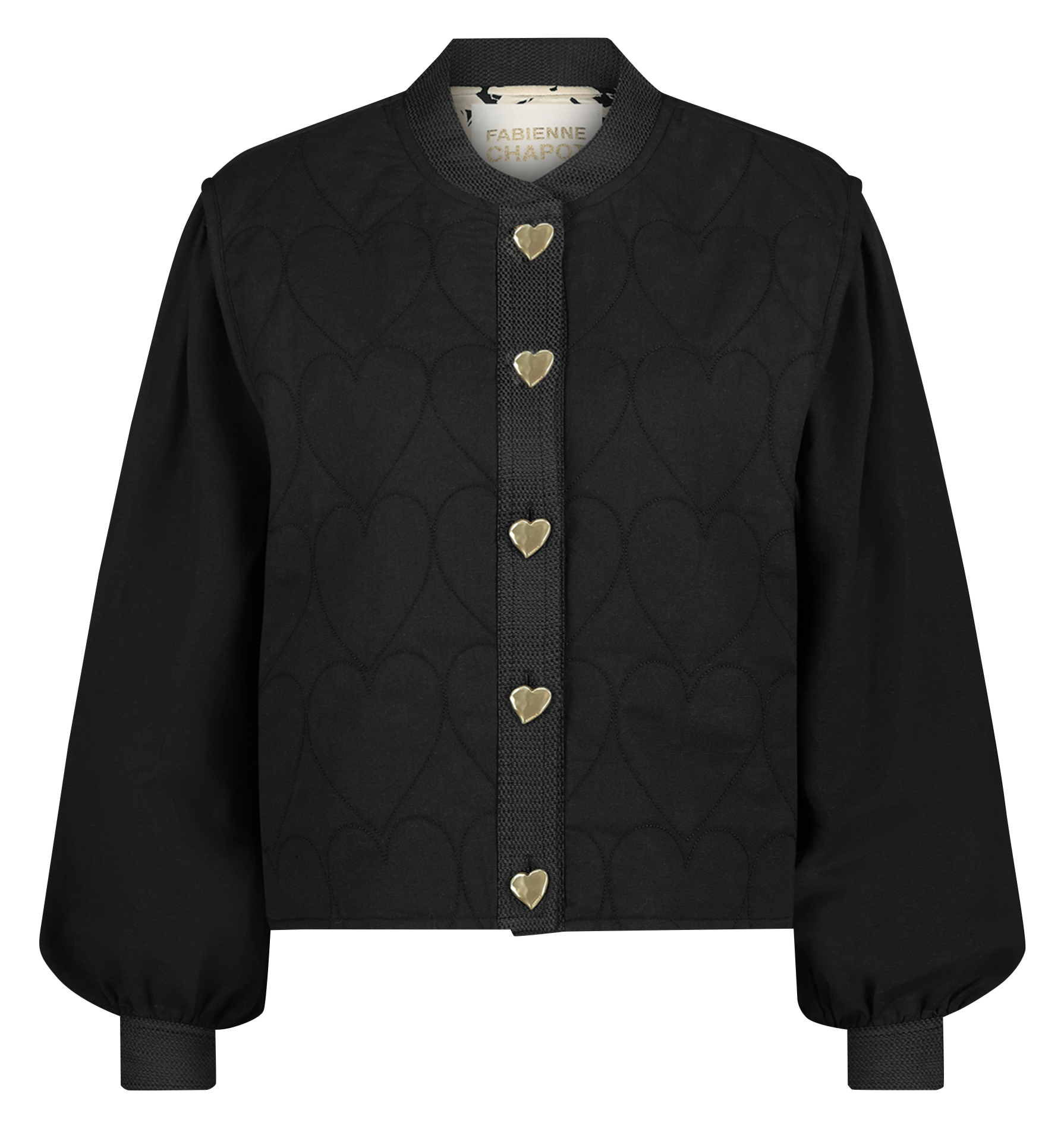 PATTY - Veste droite en coton bio mélangé | Noir