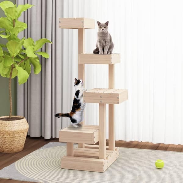 vidaXL Kattetre 45,5x49x103 cm heltre furu