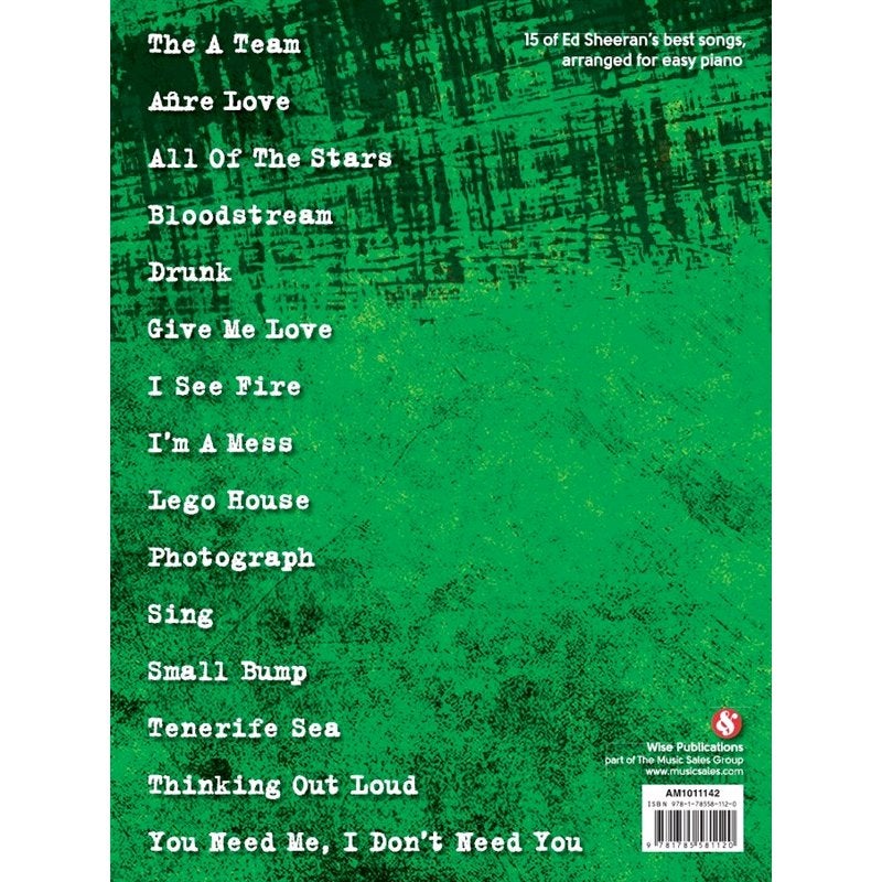 Wise Publications - The Best of Ed Sheeran for Easy Piano