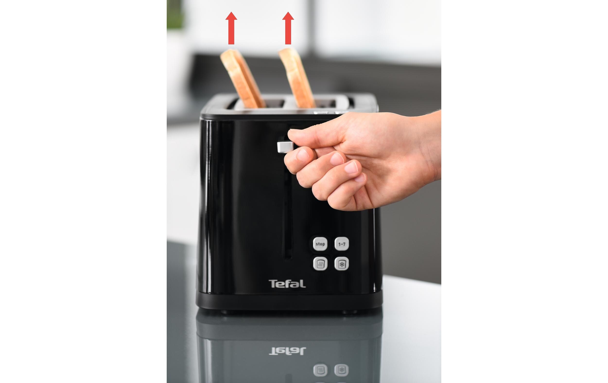 Toaster Smart'n Light SchwarzModerner 2-Scheiben-Toaster mit Digitaldisplay