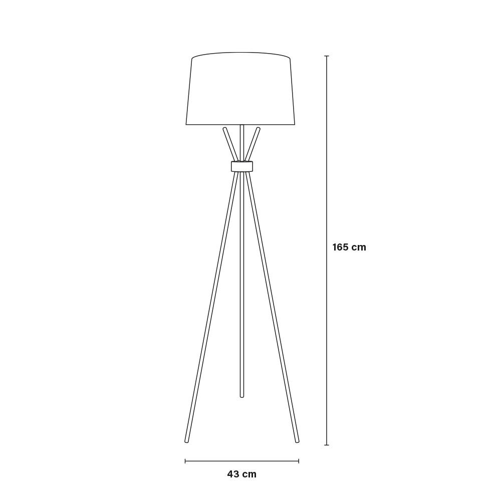 Home Deluxe - LUNA Staande Lamp - Zwart / Goud, Anti-verblindend Licht, 54,5 x 165 cm, Metaal / Rotan | Staande Lampen, Staande Lampen