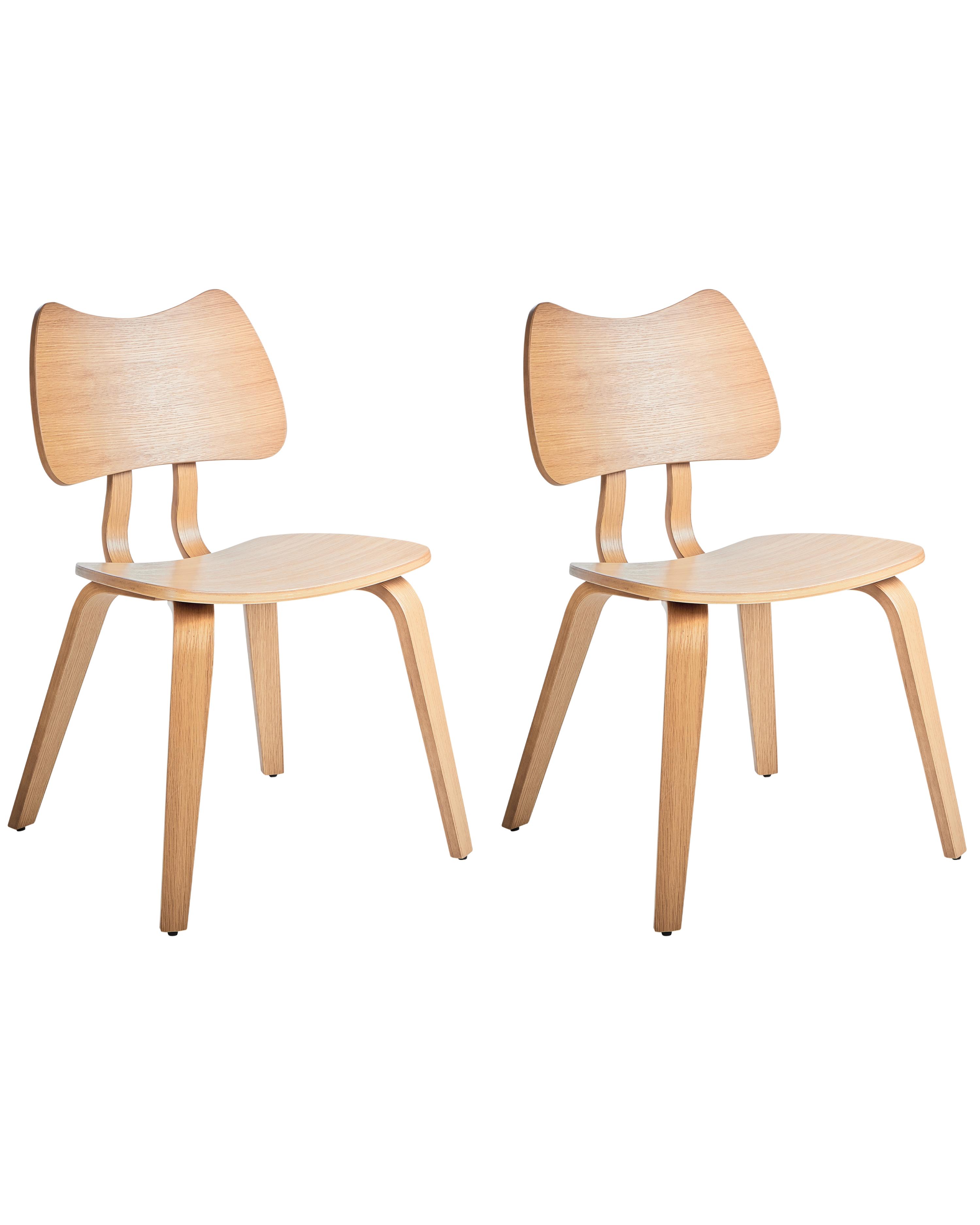 Set van 2 eetkamerstoelen DIANA Hout Lichtbruin