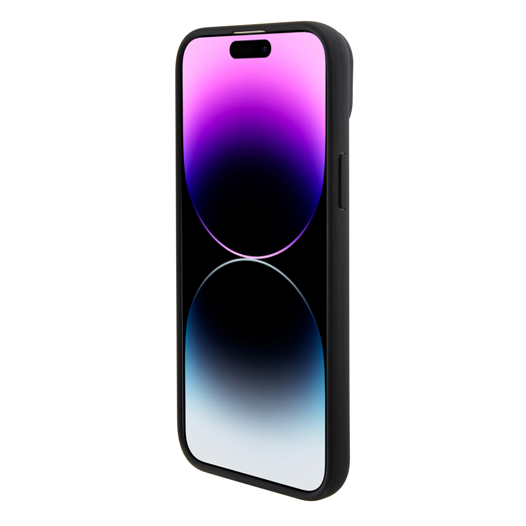 iPhone 15 Leder Hardcase M Hülle Stamp Tricolor (BMHCP15S22PTDK) - Schwarz