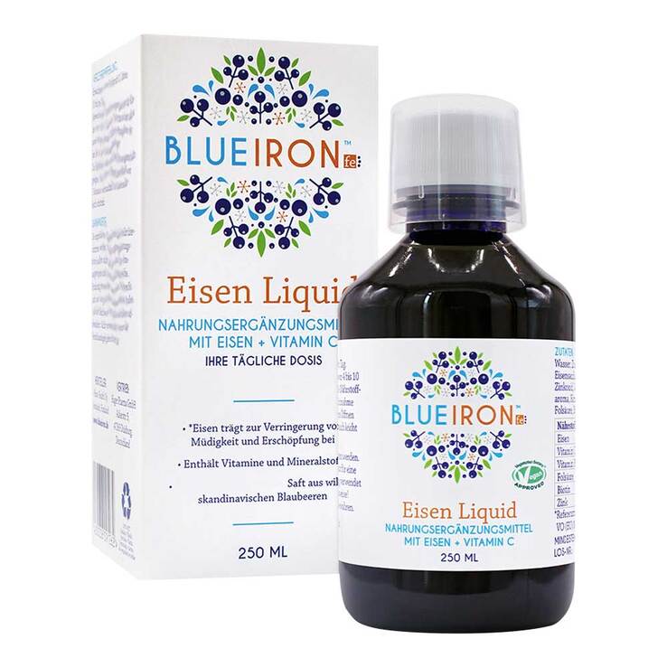 Blueiron Eisen Liquid Flüssigkeit zum Einnehmen, 250 ml