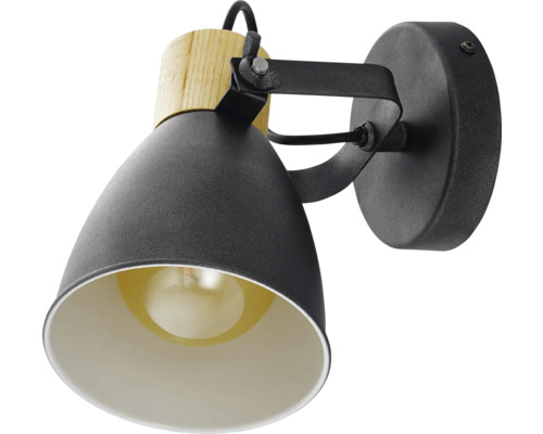 Wandspot, 1-lichts, HxD 20x14 cm, antraciet/crème/bruin