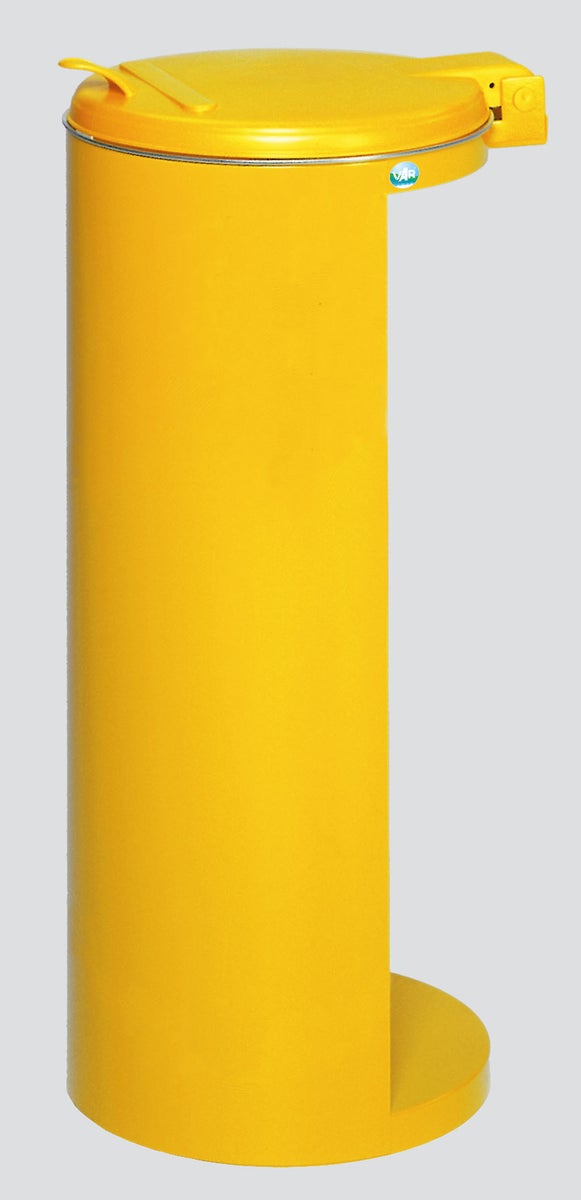 PROREGAL Compacte Afvalbak Junior met Deksel, Vulopening 35 cm, HxBxD 90 x 45 x 45 cm, Staal, Geel