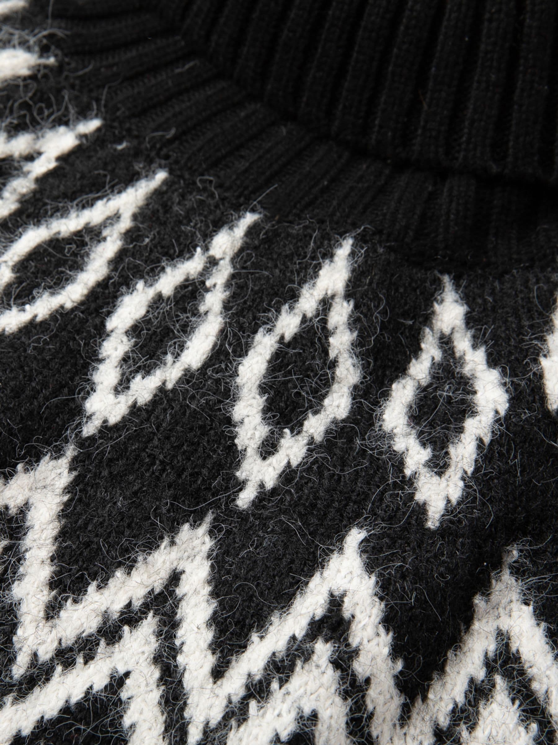 Zwart - The Little Tailor gebreide kersttrui met ruitvormig fairisle-patroon